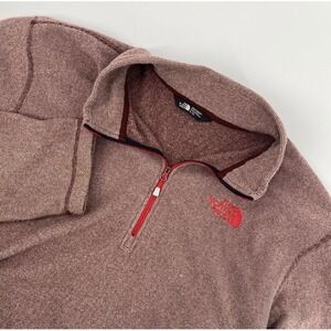 The North Face Pullover Men XL Burgundy Striped 1/4 Zip Fleece Outdoors Fall